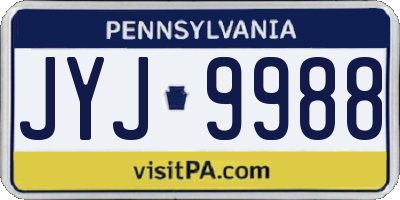 PA license plate JYJ9988