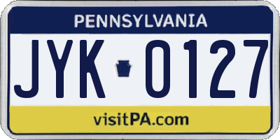 PA license plate JYK0127