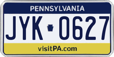 PA license plate JYK0627