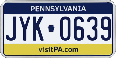 PA license plate JYK0639