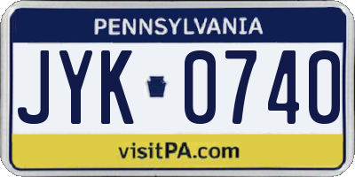 PA license plate JYK0740