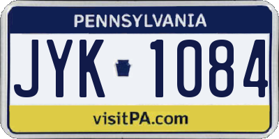 PA license plate JYK1084