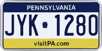 PA license plate JYK1280