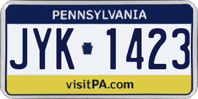 PA license plate JYK1423