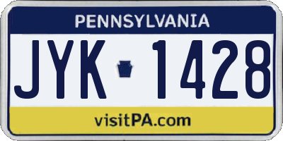 PA license plate JYK1428