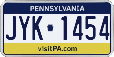 PA license plate JYK1454