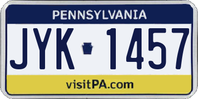 PA license plate JYK1457