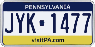 PA license plate JYK1477