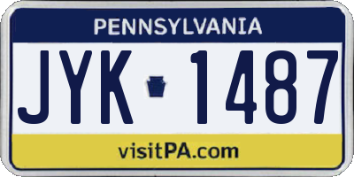 PA license plate JYK1487
