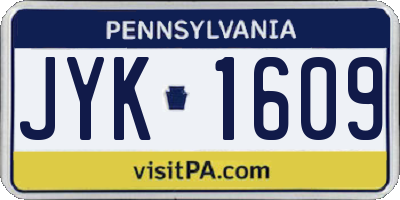 PA license plate JYK1609