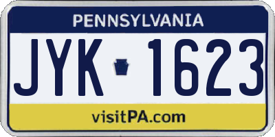PA license plate JYK1623
