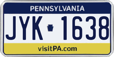PA license plate JYK1638