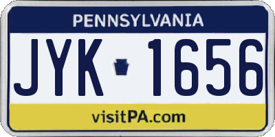 PA license plate JYK1656