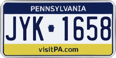 PA license plate JYK1658