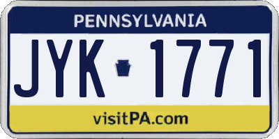 PA license plate JYK1771