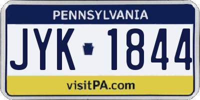 PA license plate JYK1844
