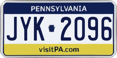 PA license plate JYK2096
