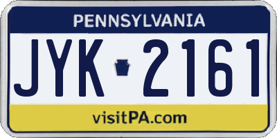 PA license plate JYK2161