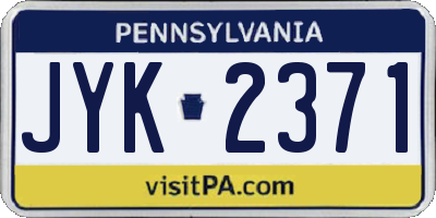 PA license plate JYK2371