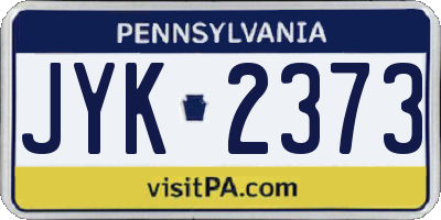 PA license plate JYK2373
