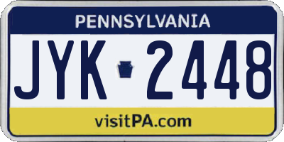 PA license plate JYK2448