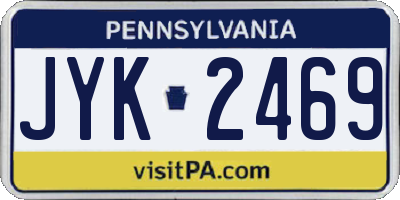 PA license plate JYK2469