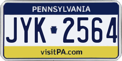 PA license plate JYK2564