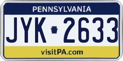 PA license plate JYK2633