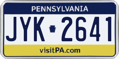 PA license plate JYK2641