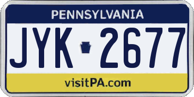 PA license plate JYK2677