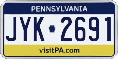 PA license plate JYK2691