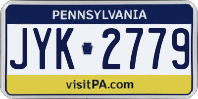 PA license plate JYK2779