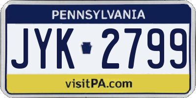 PA license plate JYK2799
