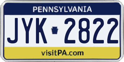 PA license plate JYK2822