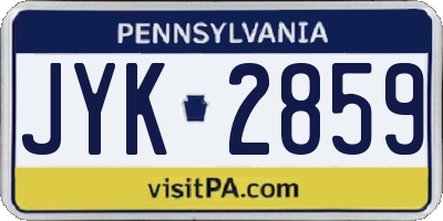PA license plate JYK2859