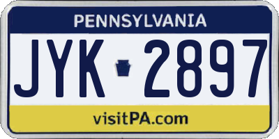 PA license plate JYK2897