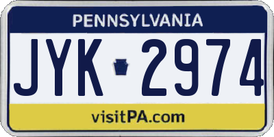 PA license plate JYK2974