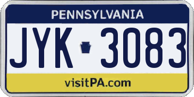 PA license plate JYK3083