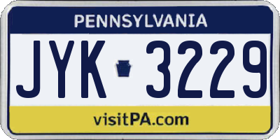 PA license plate JYK3229