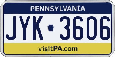 PA license plate JYK3606