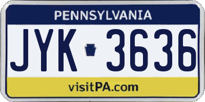 PA license plate JYK3636