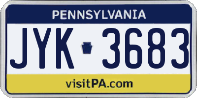 PA license plate JYK3683