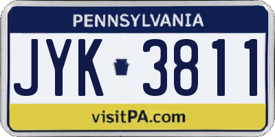 PA license plate JYK3811