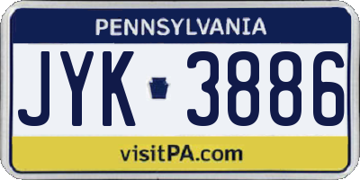 PA license plate JYK3886