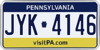 PA license plate JYK4146