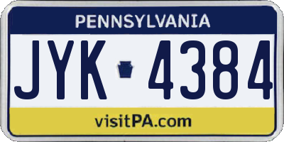 PA license plate JYK4384