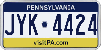 PA license plate JYK4424