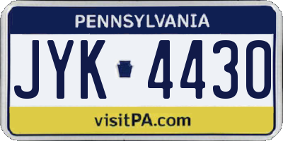 PA license plate JYK4430