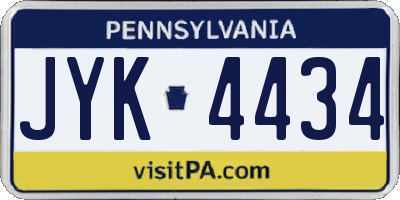PA license plate JYK4434