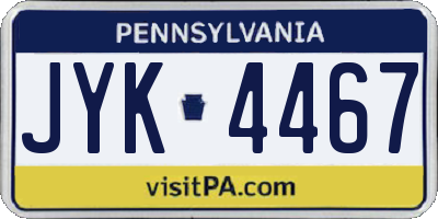 PA license plate JYK4467